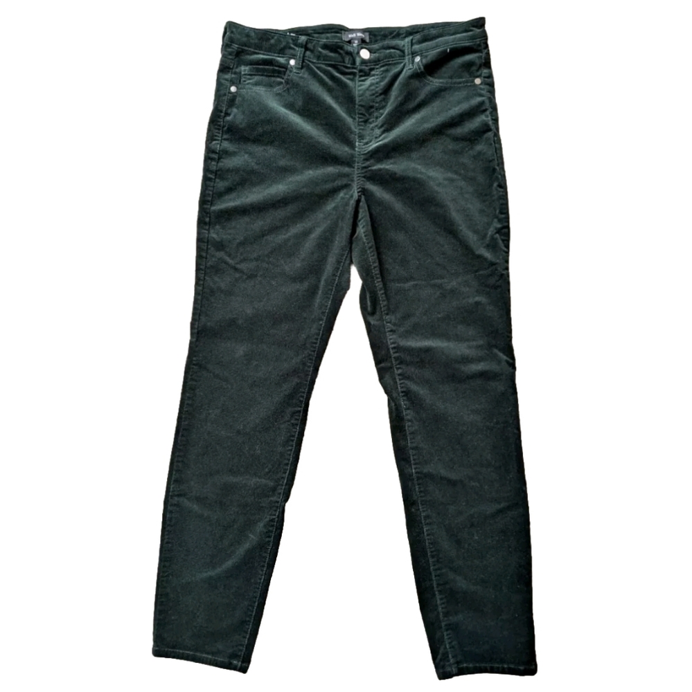Well Worn Women's Soft Corduroy High Rise Skinny Jeans Pants Black Size 12 Fall
